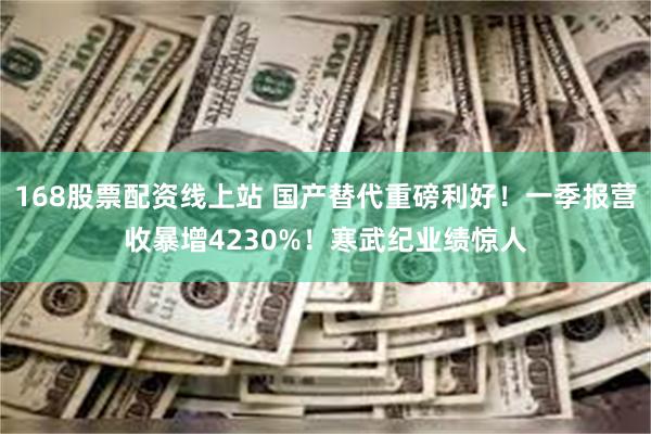 168股票配资线上站 国产替代重磅利好！一季报营收暴增4230%！寒武纪业绩惊人
