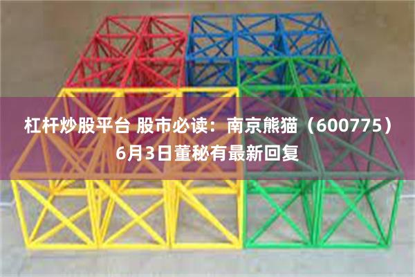 杠杆炒股平台 股市必读：南京熊猫（600775）6月3日董秘有最新回复
