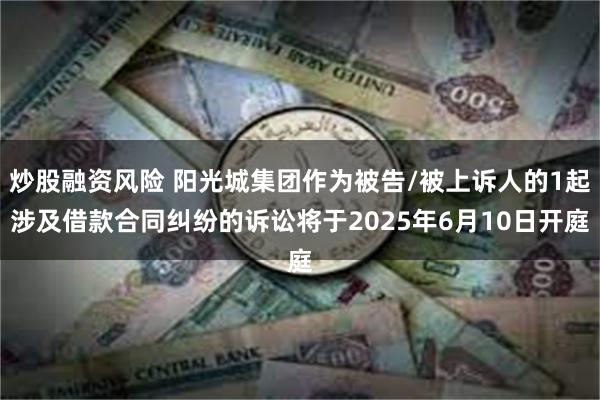 炒股融资风险 阳光城集团作为被告/被上诉人的1起涉及借款合同纠纷的诉讼将于2025年6月10日开庭