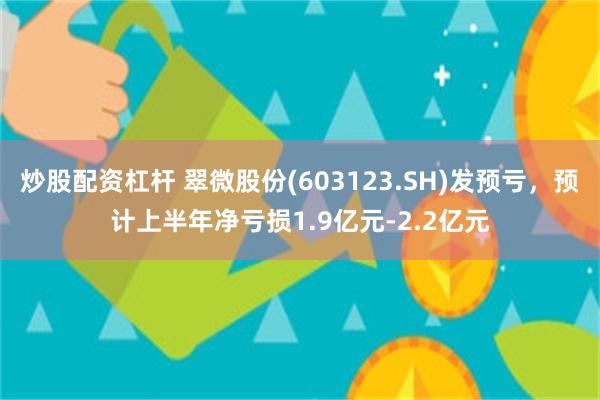 炒股配资杠杆 翠微股份(603123.SH)发预亏，预计上半年净亏损1.9亿元-2.2亿元