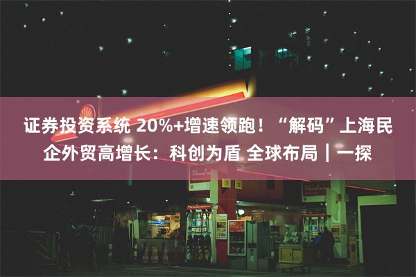 证券投资系统 20%+增速领跑！“解码”上海民企外贸高增长：科创为盾 全球布局︱一探
