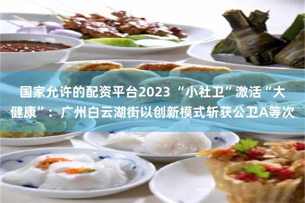 国家允许的配资平台2023 “小社卫”激活“大健康”：广州白云湖街以创新模式斩获公卫A等次
