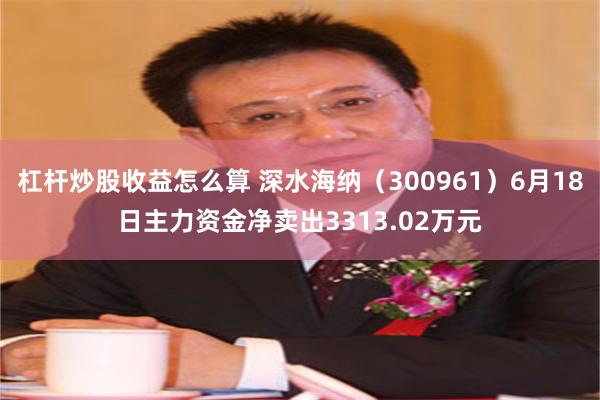 杠杆炒股收益怎么算 深水海纳(300961)6月18日主力资金净卖出3313.02万元