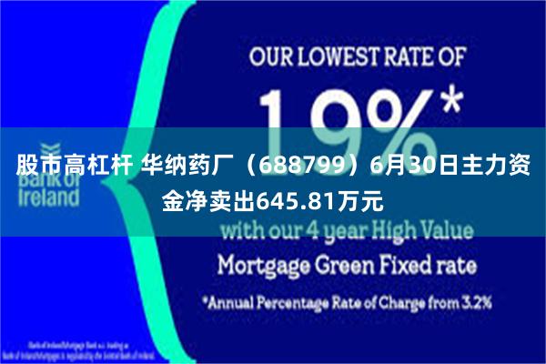 股市高杠杆 华纳药厂（688799）6月30日主力资金净卖出645.81万元