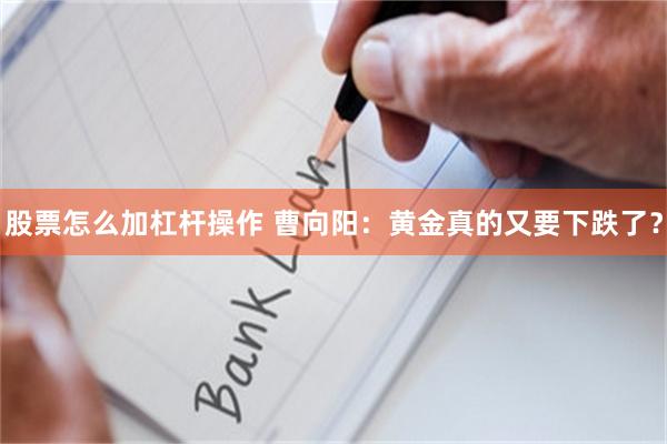 股票怎么加杠杆操作 曹向阳：黄金真的又要下跌了？