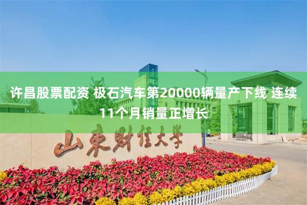 许昌股票配资 极石汽车第20000辆量产下线 连续11个月销量正增长